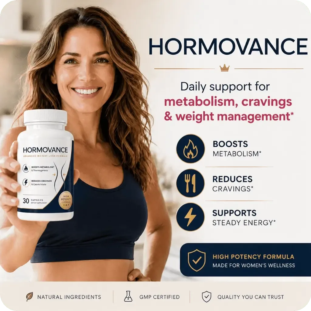 Hormovance natural metabolic support supplement bottle for women