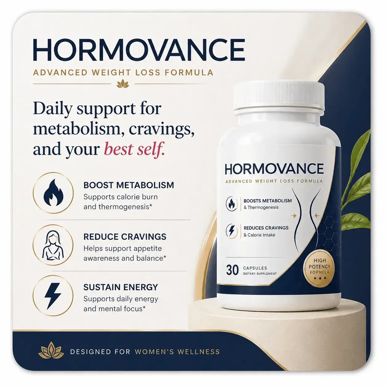 Hormovance supplement formula ingredients breakdown for women's metabolic support